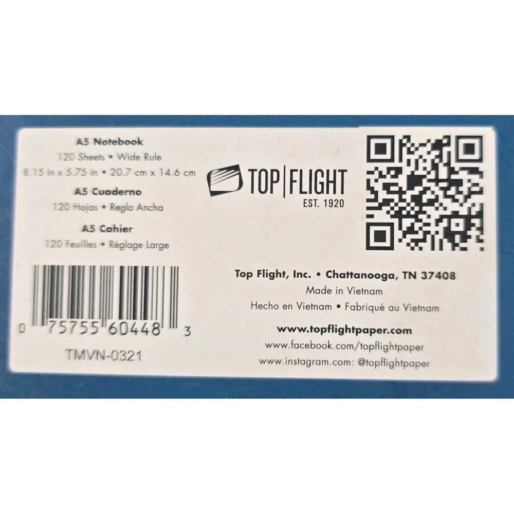 Top Flight Notebook Black Eat Sleep Game Repeat Glitch A5 Spiral 120 Sheets